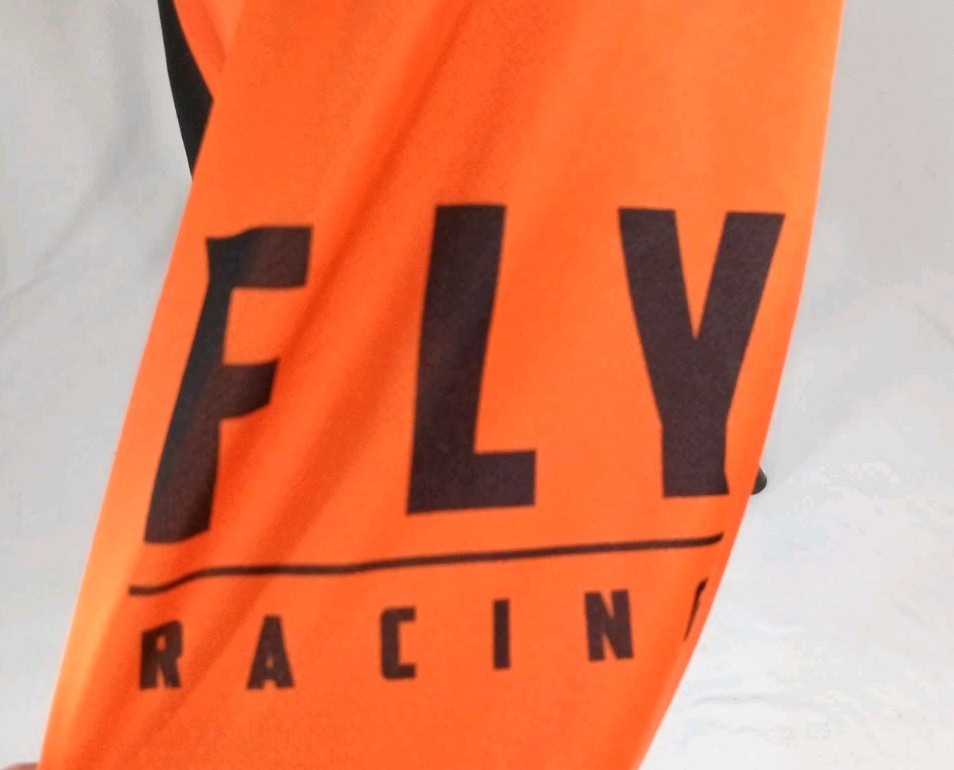 Kinetic Fly Racing Orange Black Long Sleeve Shirt Jersey Mens Small Motocross