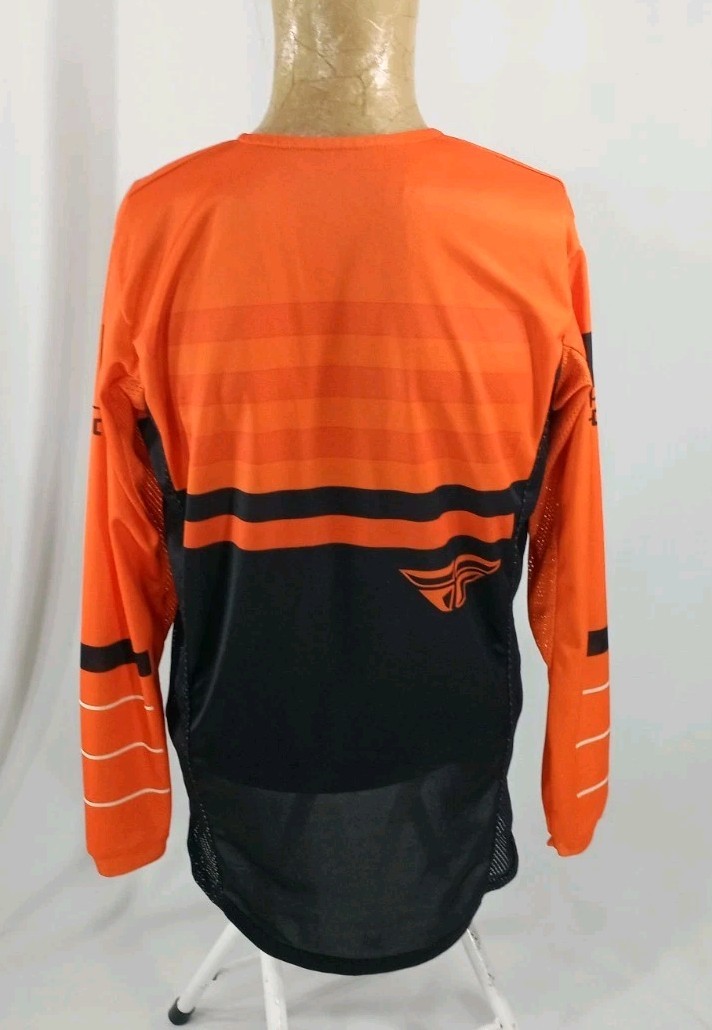 Kinetic Fly Racing Orange Black Long Sleeve Shirt Jersey Mens Small Motocross
