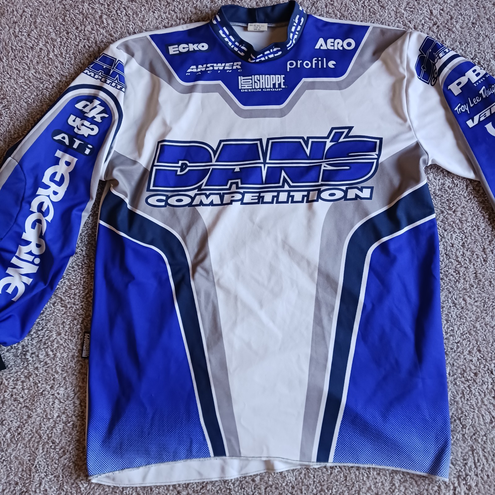Vintage Dan’s Comp Peregrine BMX Racing Jersey Hot Shoppe Designs Size L Racing