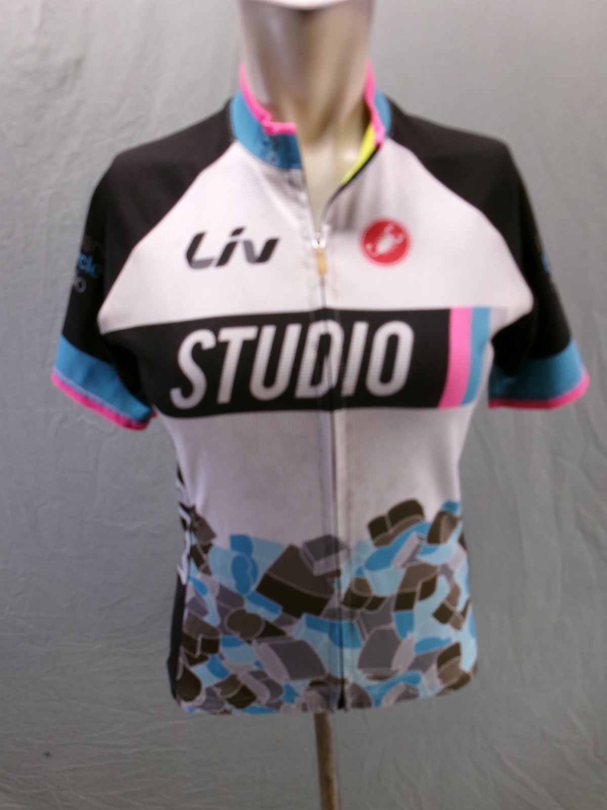 Castelli Size M Womens Multicolor Cycling Compression Full Zip Sport Jacket 022