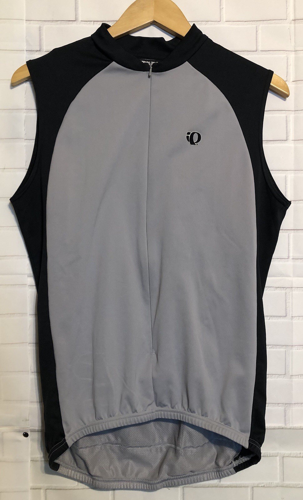 Vintage Pearl Uzumi Gray Black Sleeveless Bike Cycle Cycling Zip Jersey L
