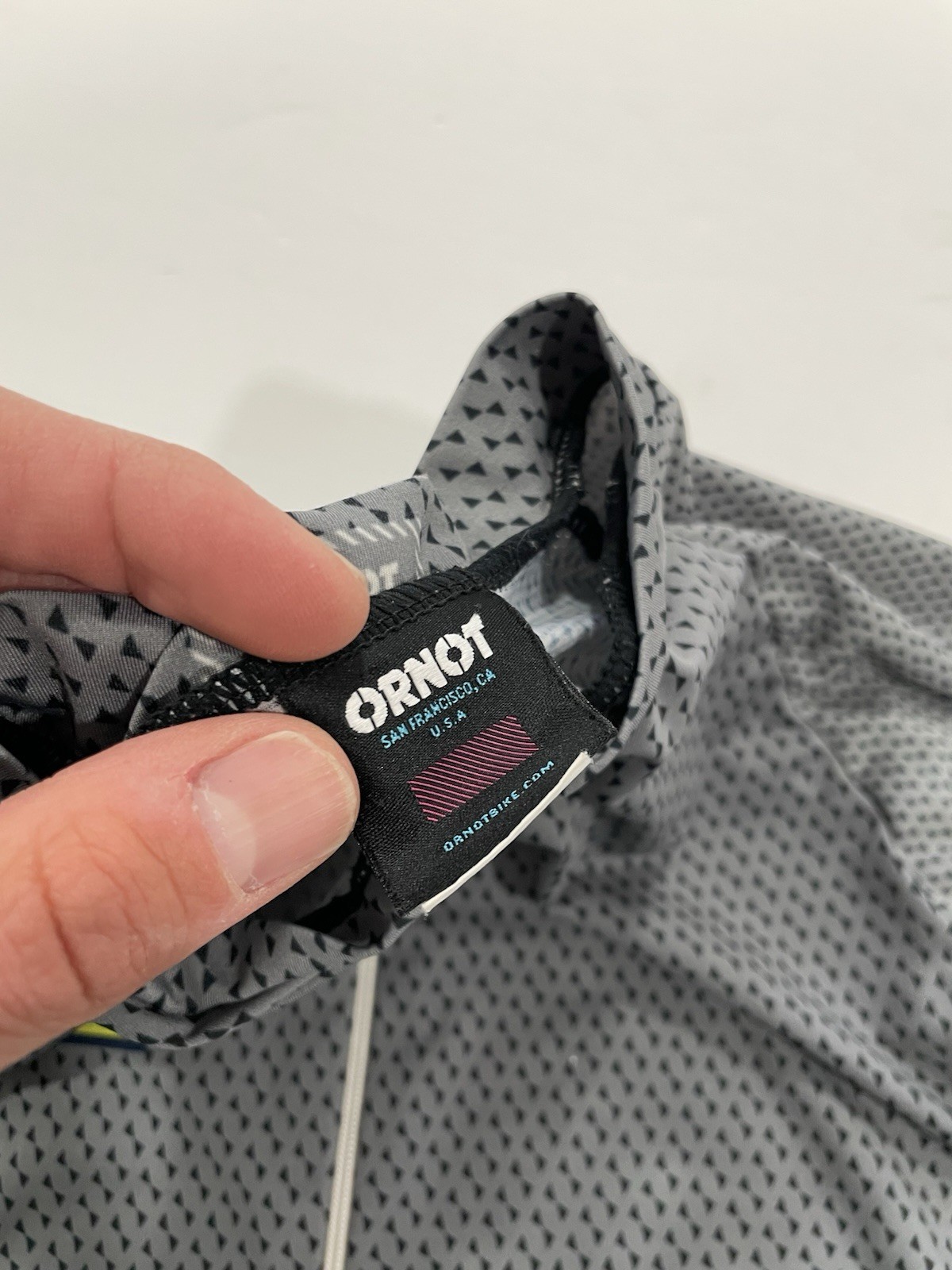 ORNOT women’s Small cycling jersey Gray Made In USA Short Sleeve
