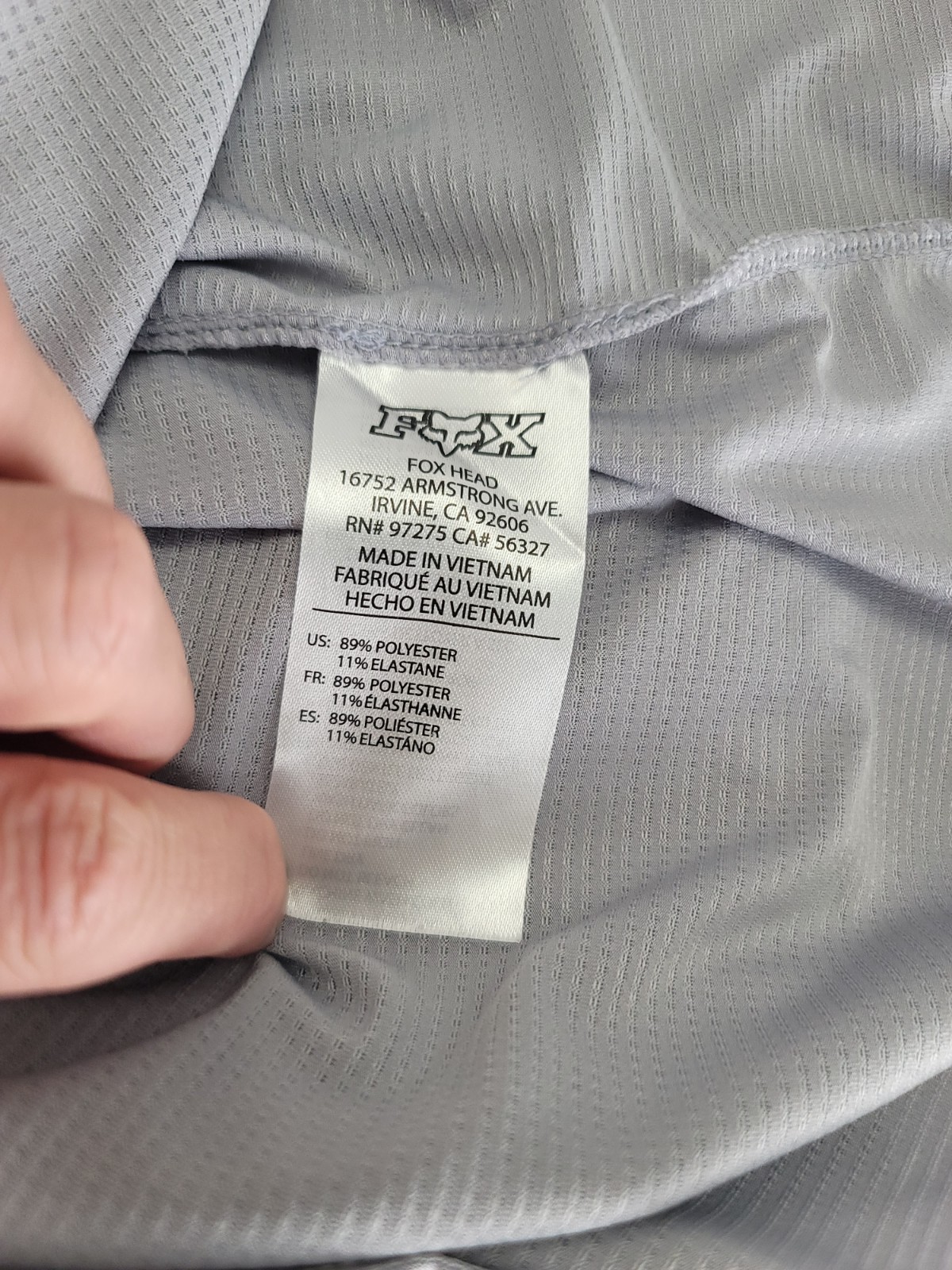 Fox Racing Flexair Lunar Long Sleeve L/S Jersey Light Grey Dirt Bike MTB Small