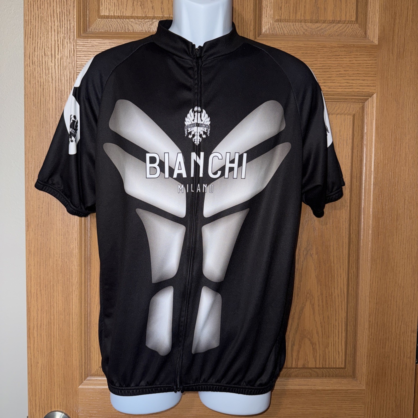 Blanchi Milano Men’s Cycling Jersey XL Full Zip 3 Pockets in back Elastic Waist.