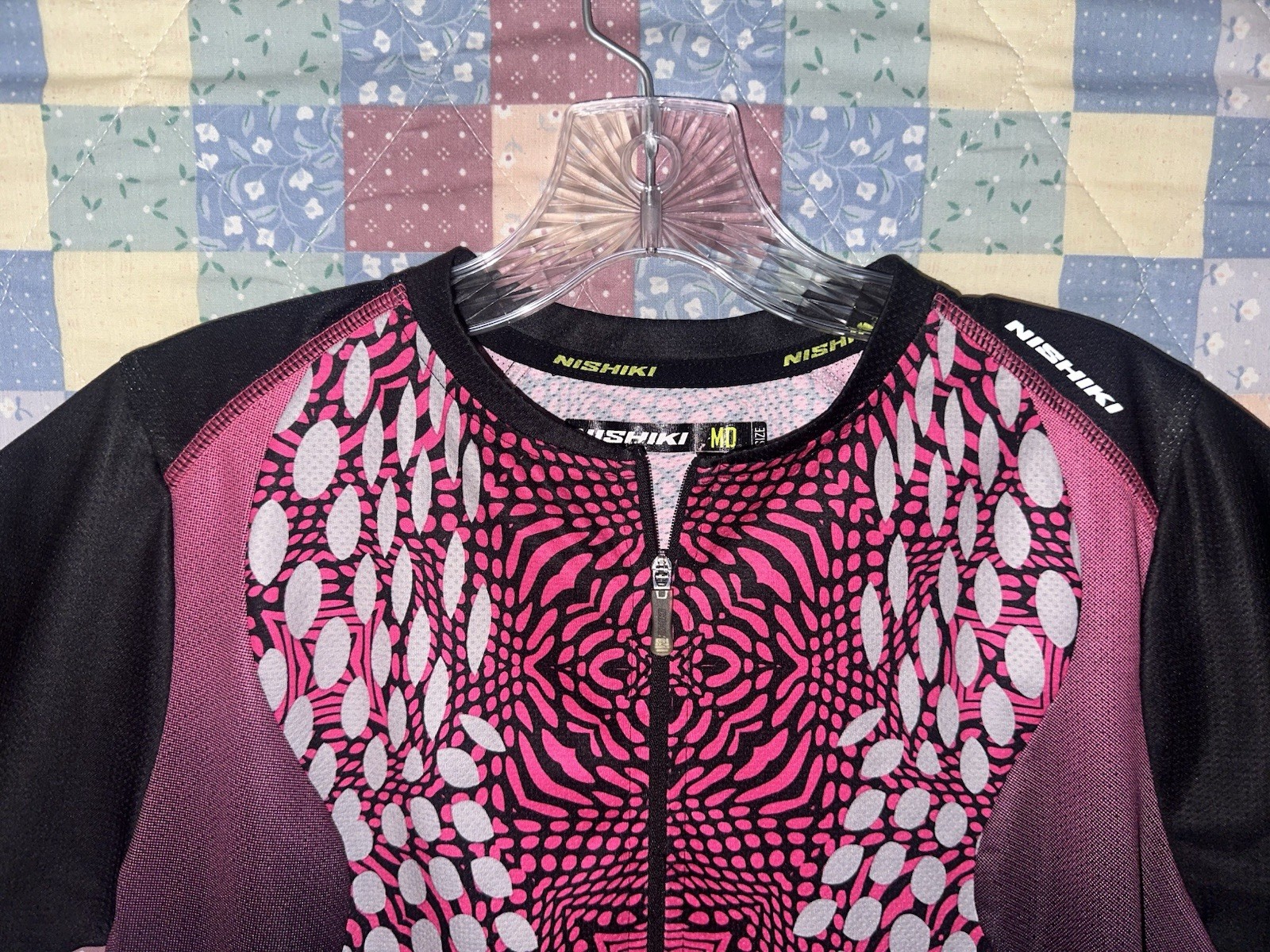 Nishiki Cycling Jersey Women’s size Medium Full Zip Lot of 2 100% Polyester
