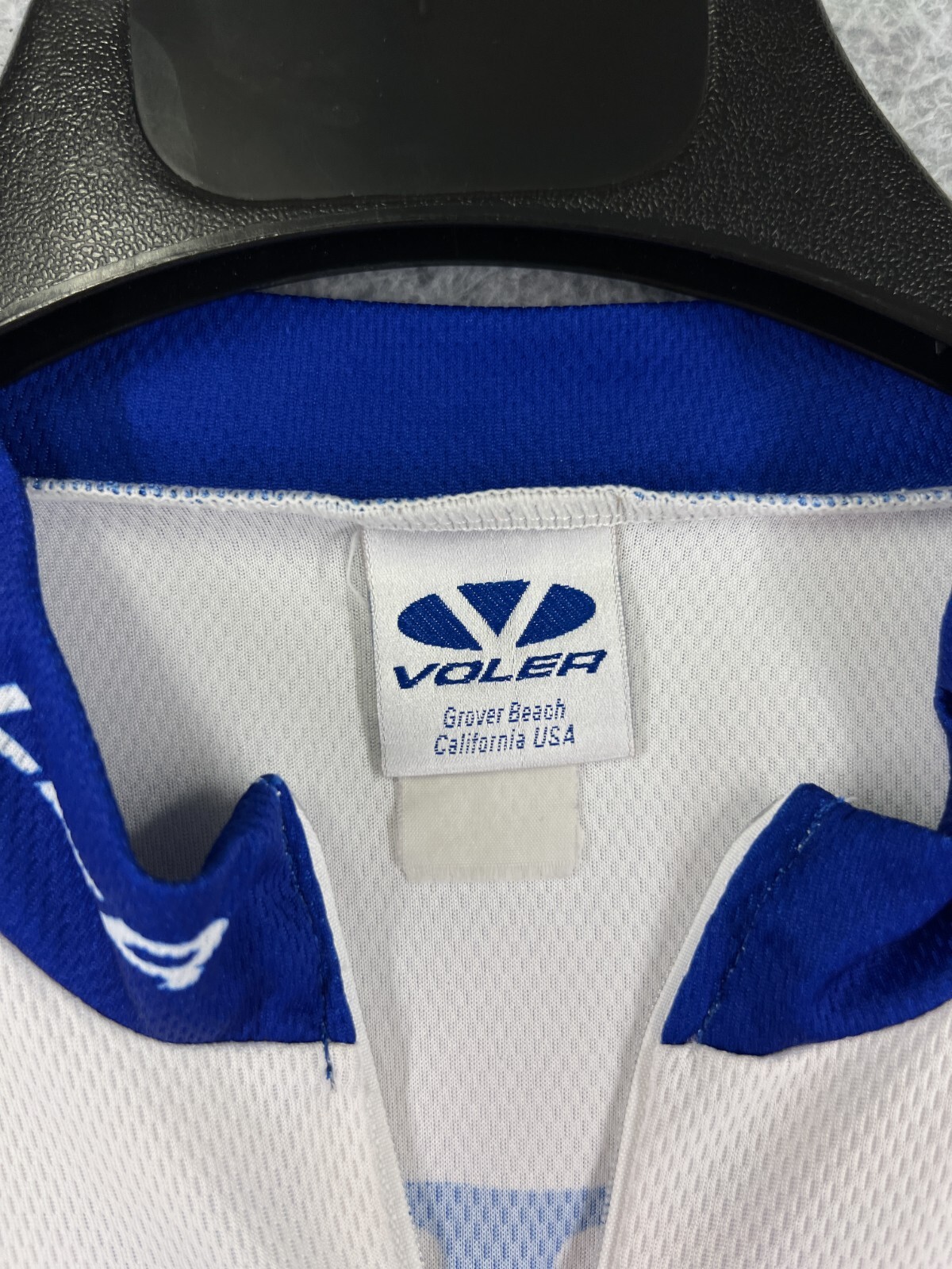 Voler Cycling Jersey Adult Large Blue White 1/2 Zip 100% Polyester Made USA