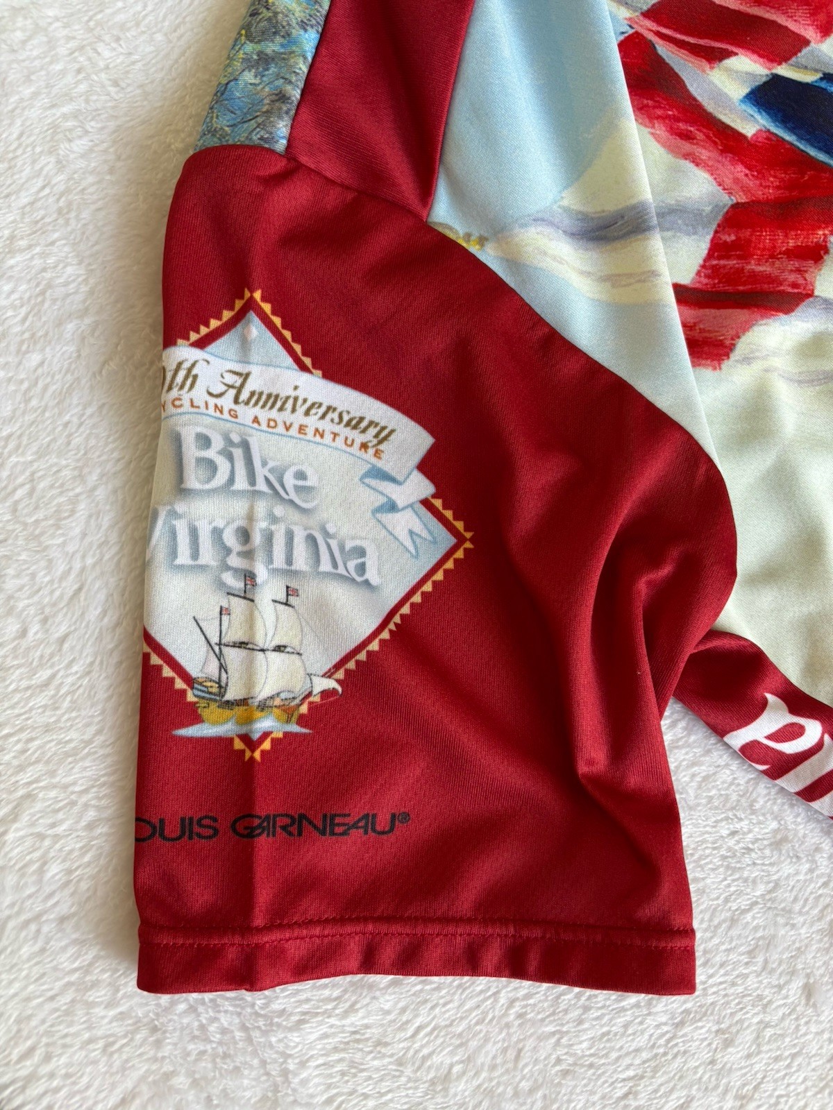Louis Garneau Mens Bike Virginia Cycling Zip Jersey Jamestown Graphic Sz Medium