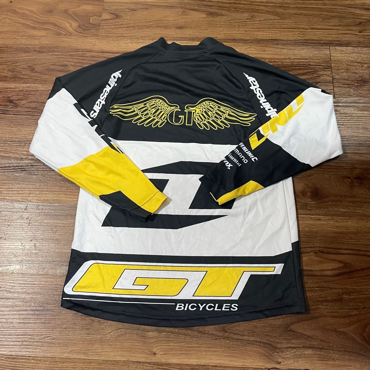 GT Bike Jersey Classic Jersey Race Bike Long Sleeve Shirt Yellow Men’s Size XS