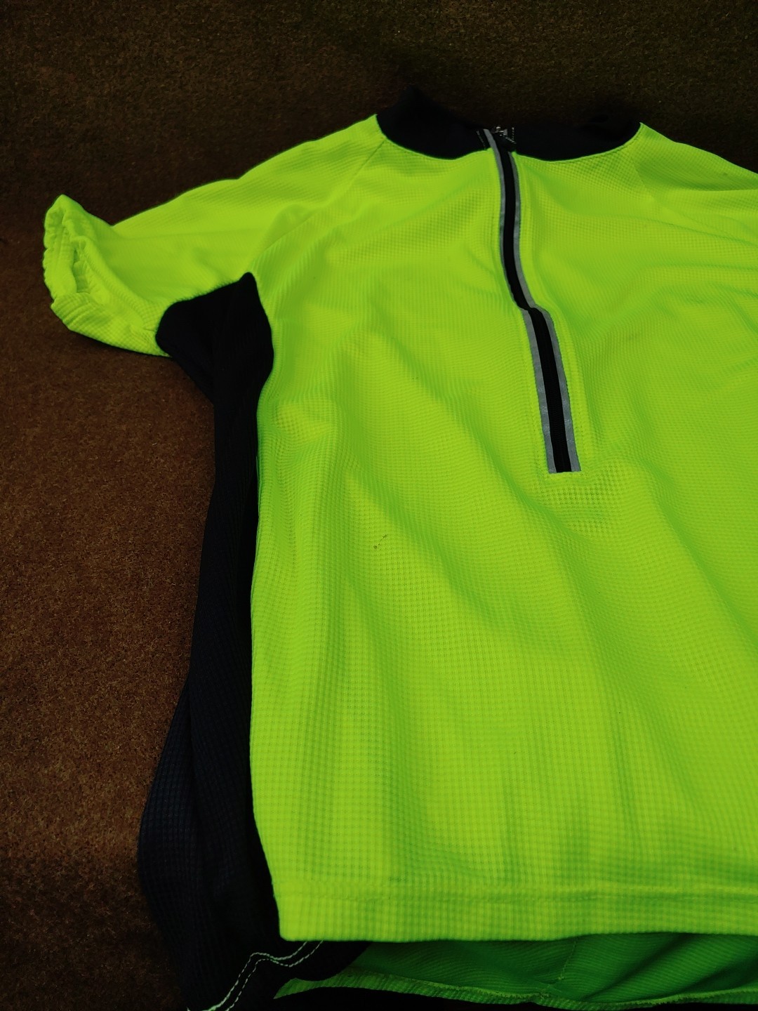 Women’s Cycling Jersey – Size Women’s M – Neon Yellow, Collared, Made in USA