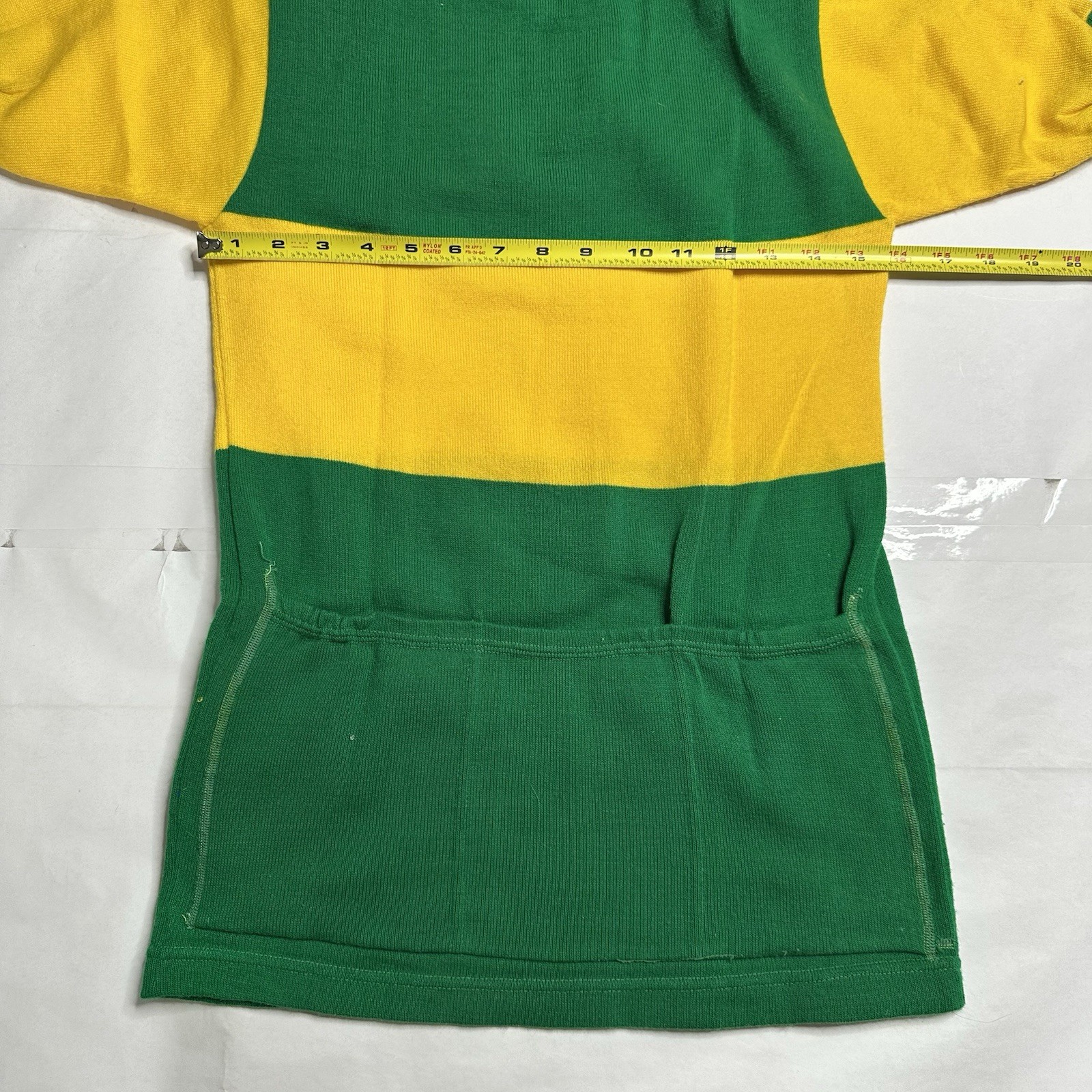 Vintage Wool Blend Cycling Jersey – Medium (Chest 32) Green Yellow