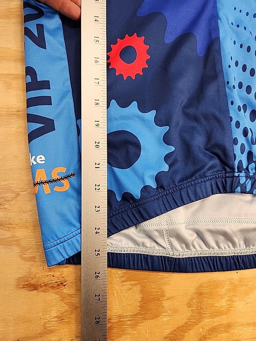 Bike MS Multiple Sclerosis Graphic Blue V-Gear Bicycle Jersey Mens Large