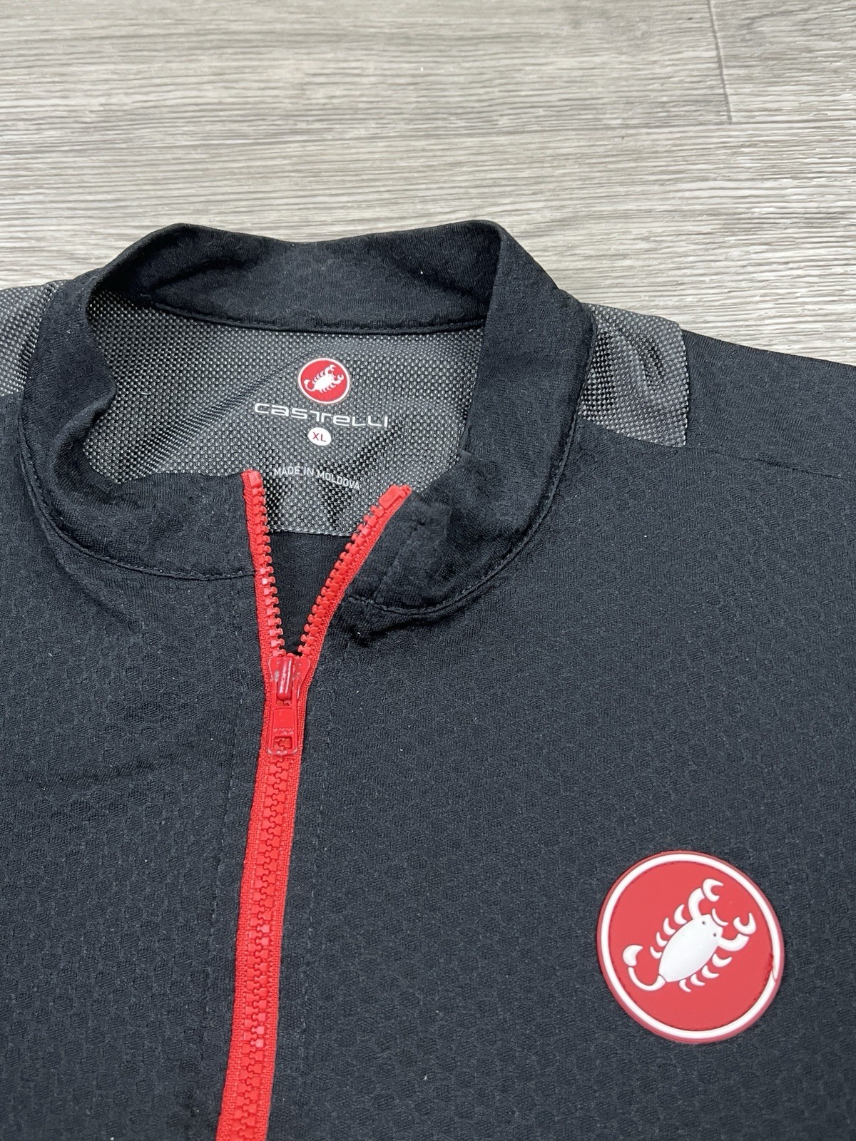 Castelli Aero Race 4.1 Solid FZ Cycling Jersey Black Grey Red Men’s Size XL