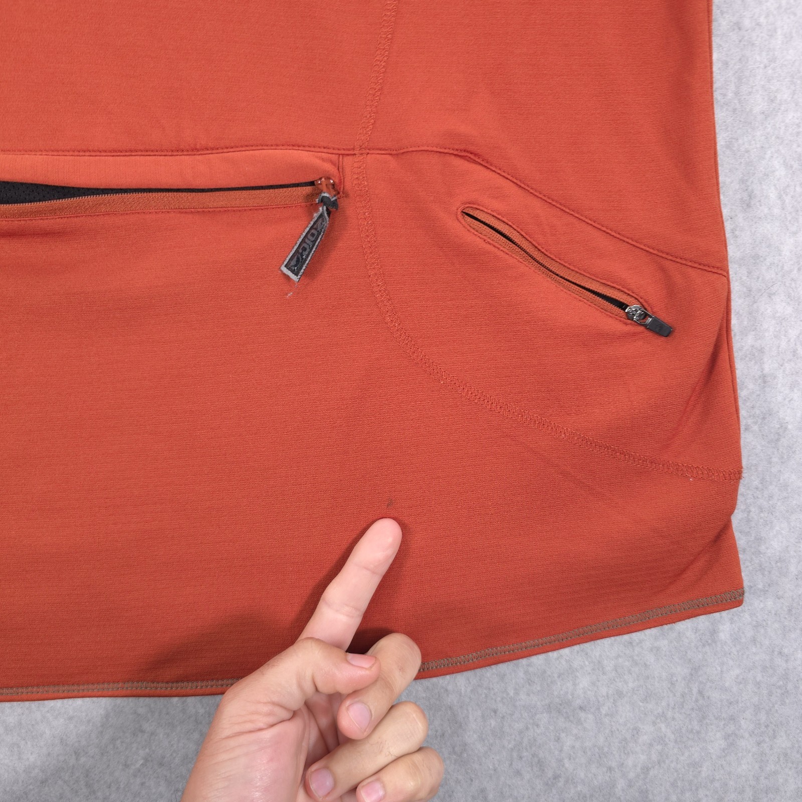 Zoic Cycling MTB Geometric 1/4 Zip Orange Bike Back Pocket Jersey Shirt Mens XL