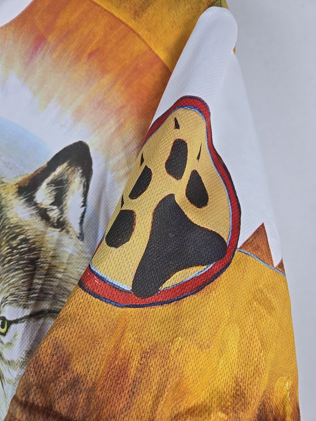 Vintage Aussie Graphic Cycling Shirt – Native Wolf Y2K 1999 – Men’s Size XXL