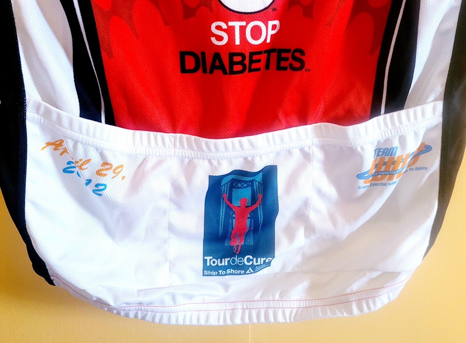 Red Rider American Diabetes Association Cycling Jersey Men’s Small Free Shipping