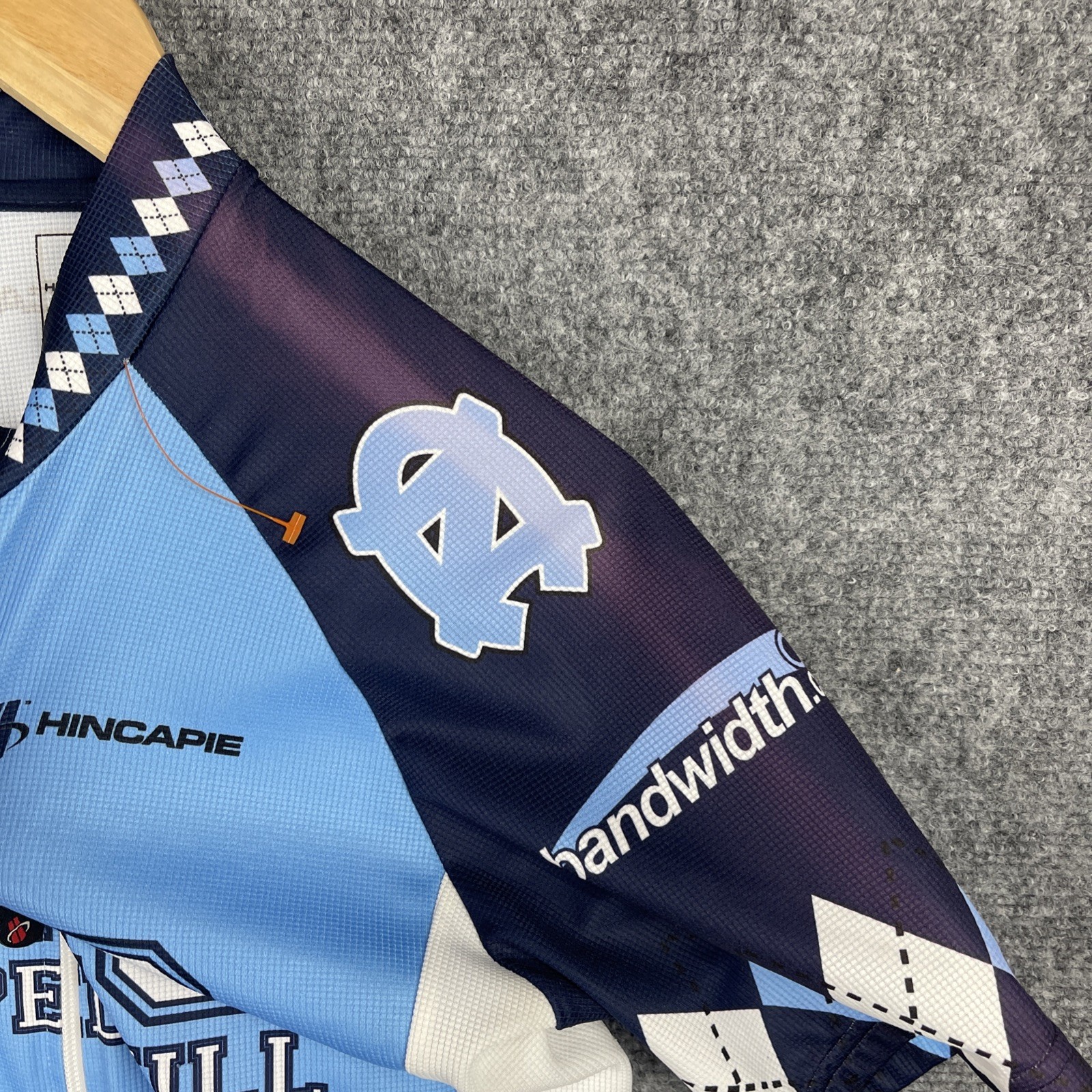 North Carolina Cycling Jersey Mens Small Blue Hincapie UNC Tarheels Team Issued