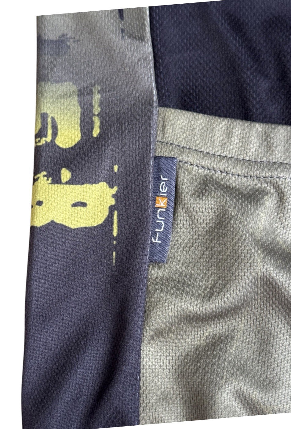 Funkier Army Green Yellow Full Graphic Spellout Cyling Jersey w/Back Pocket 3XL