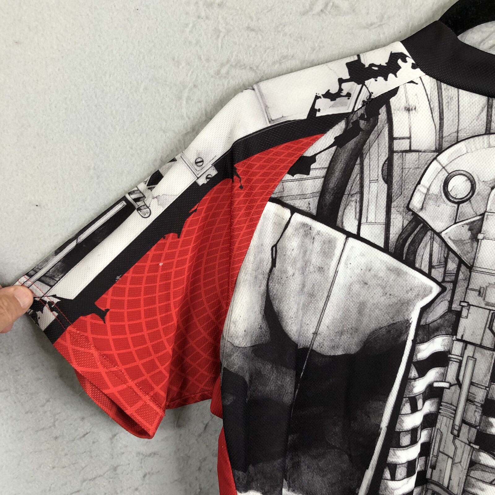 Primal Wear Cycling Jersey Mens XL Red Black Crankin Stein Abstract Performance