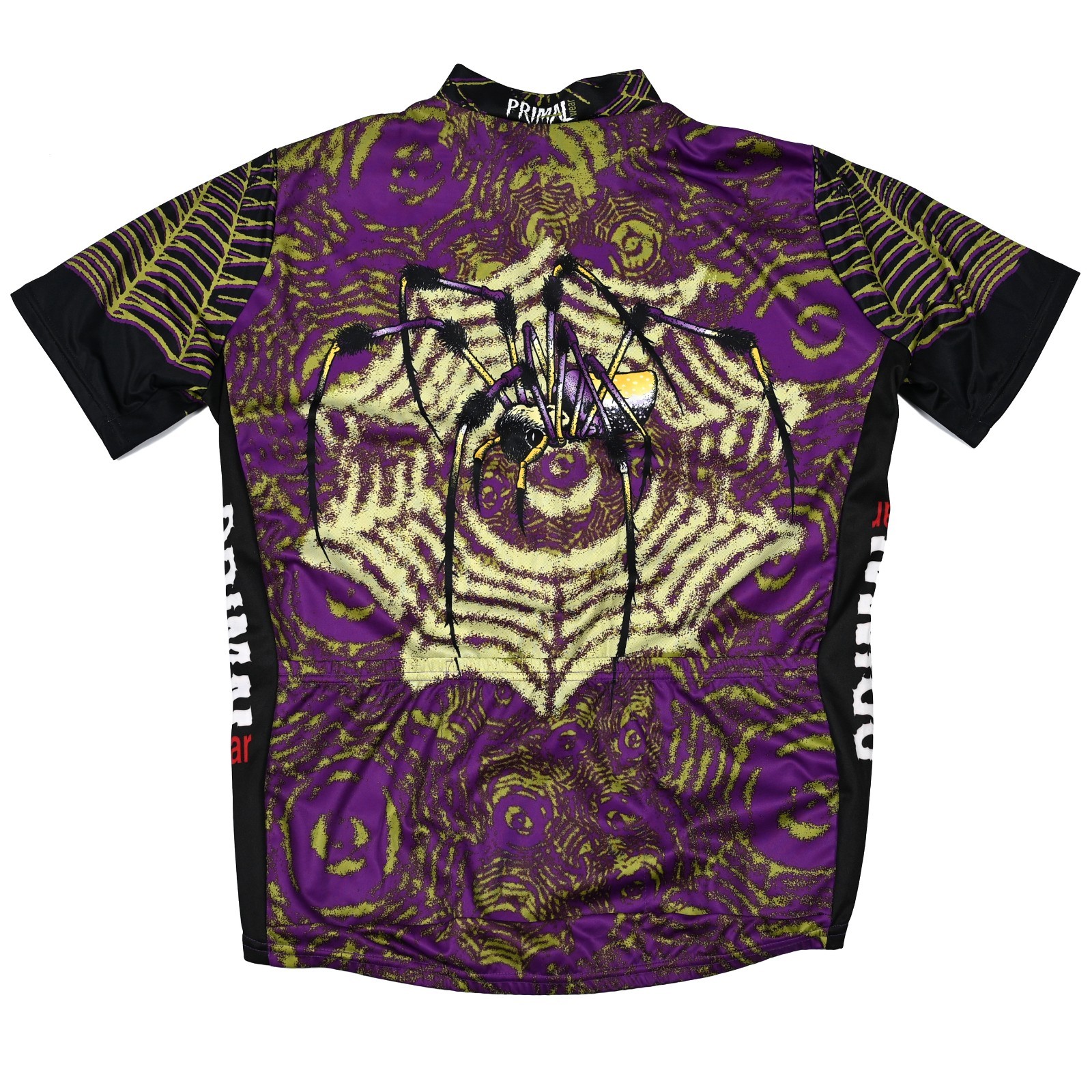 Primal Wear Webmaster Cycling Jersey Mens XL Purple Spider Web 3/4 Zip Pockets