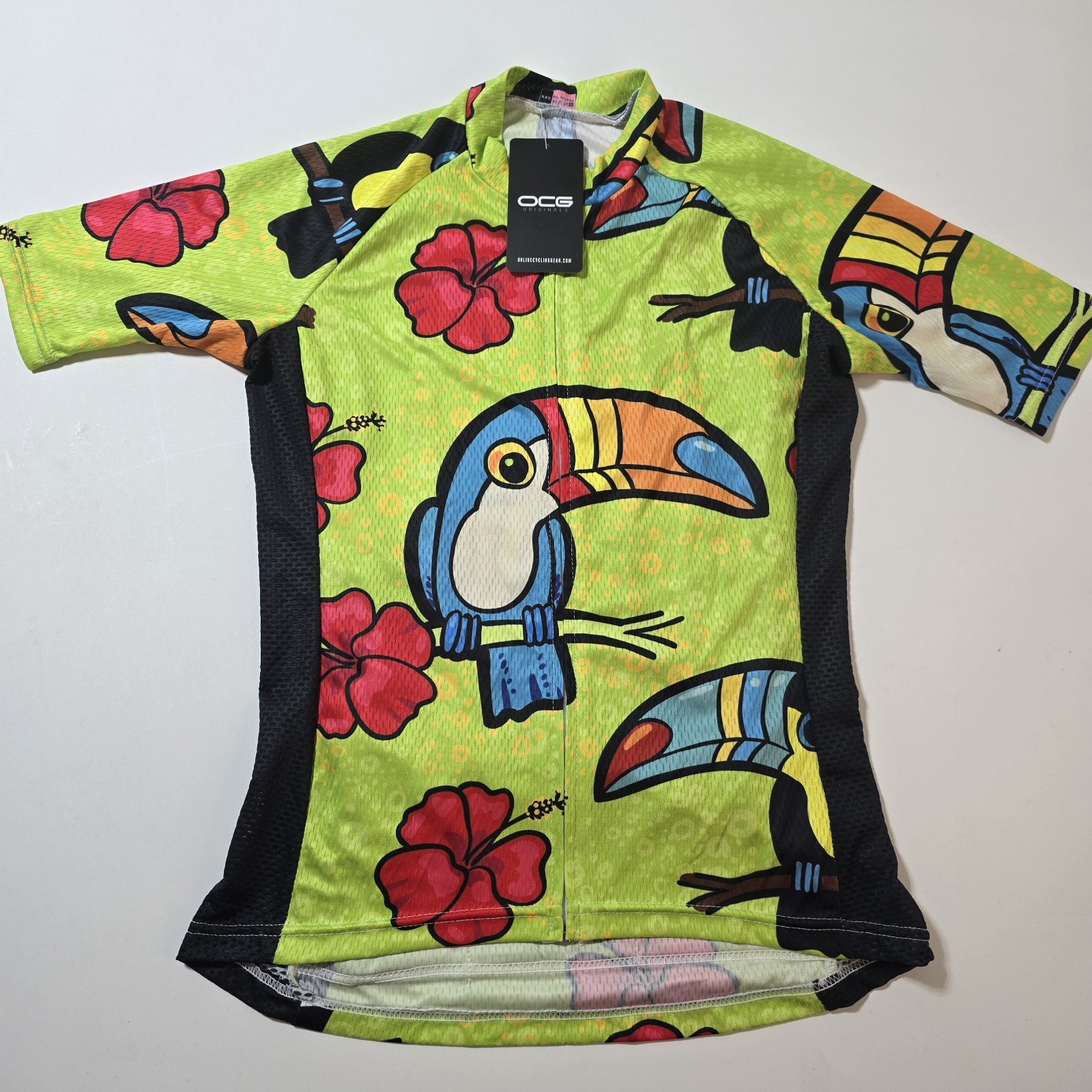 NWT Online Cycling Gear OCG Sleeveless Zip Up Cycling Jersey Men’s XXS Birds