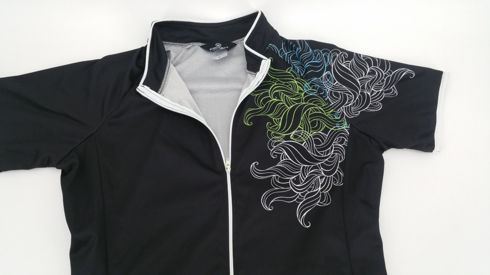 Canari Cycling Jersey Womens Medium Pretty Floral Full Zip Rear Pockets Bike Top