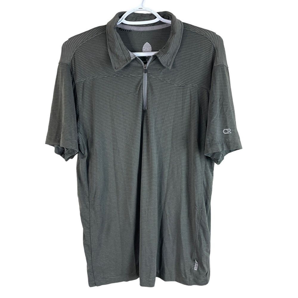 Club Ride 1/4 Zip Cycling Shirt Mens M Gray S/S Stretch Polyester Back Pocket