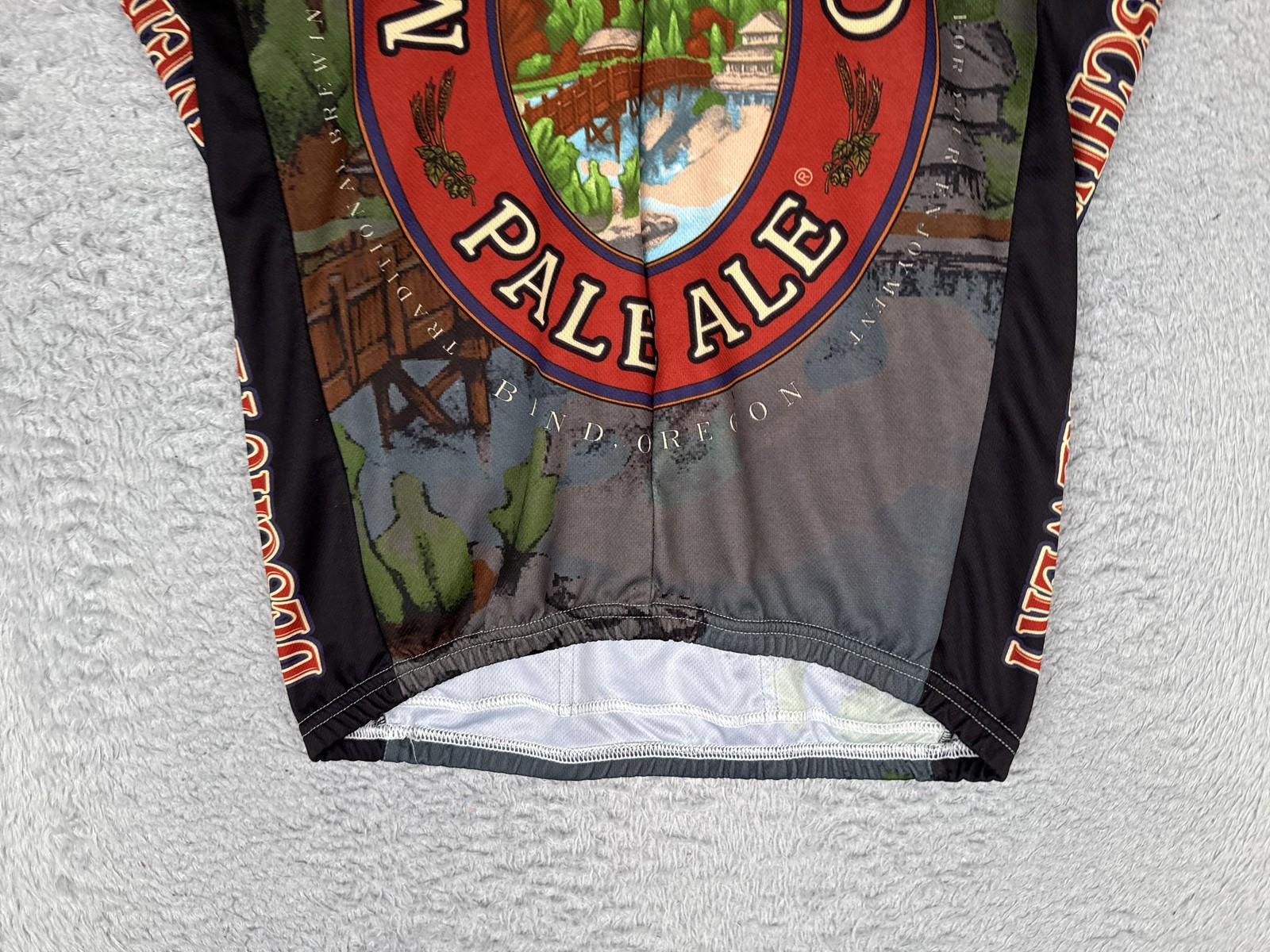 World Jerseys Cycling Jersey Mens Medium Mirror Pond Pale Ale Full Zip Pockets