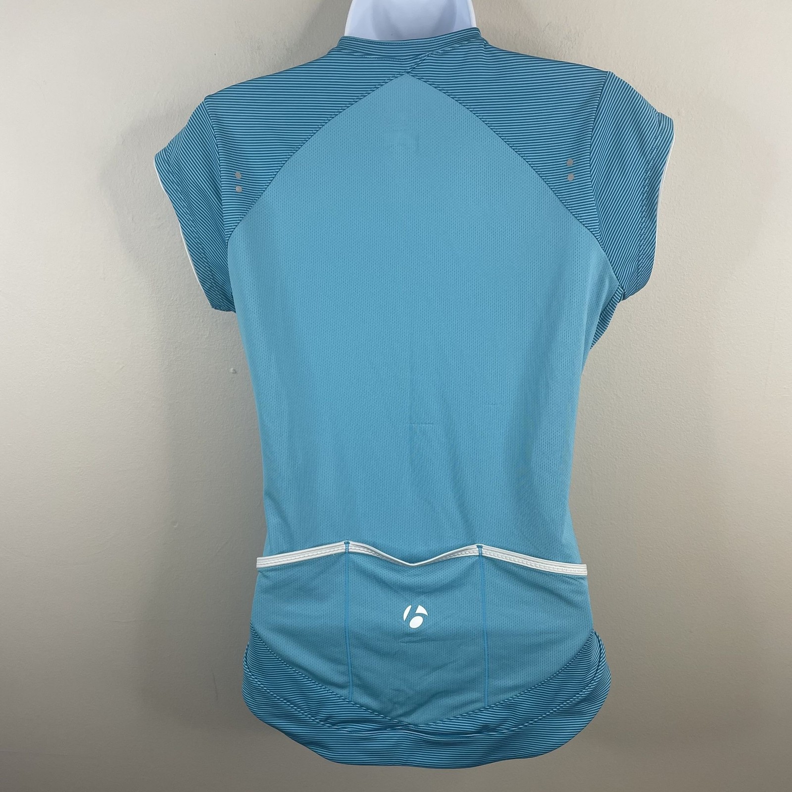 Bontrager Cycling Jersey Top NWT Women Medium Blue Fitted Half Zip Back Pockets
