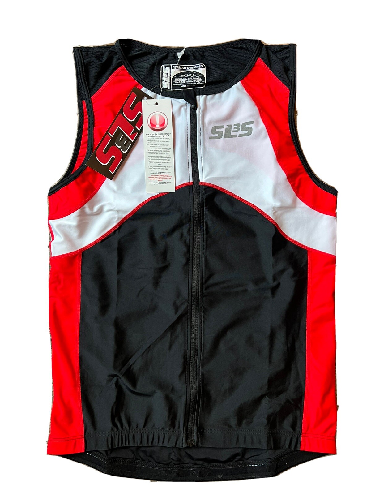 SLS3 Men’s Triathlon Top /Sleeveless Bike Jersey /Full Zipper/Men’s Medium