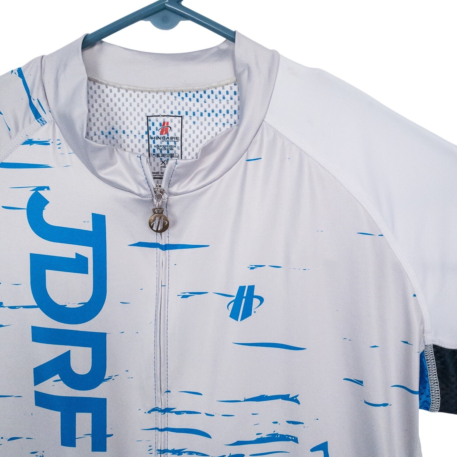 Hincapie Cycling Jersey Womens XL Blue White JDRF Norvo Nordisk Charity Full Zip