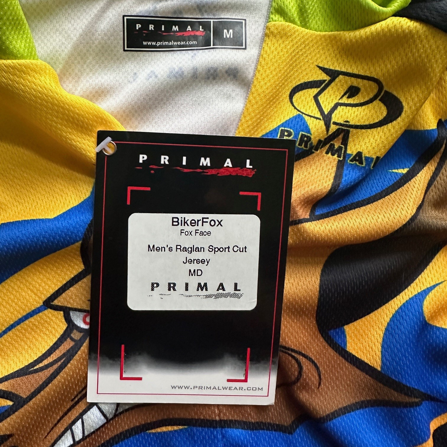 PRIMAL WEAR BikerFox Fox Face Cycling Jersey MEDIUM 38 NEW w/tags FREE SHIPPING!