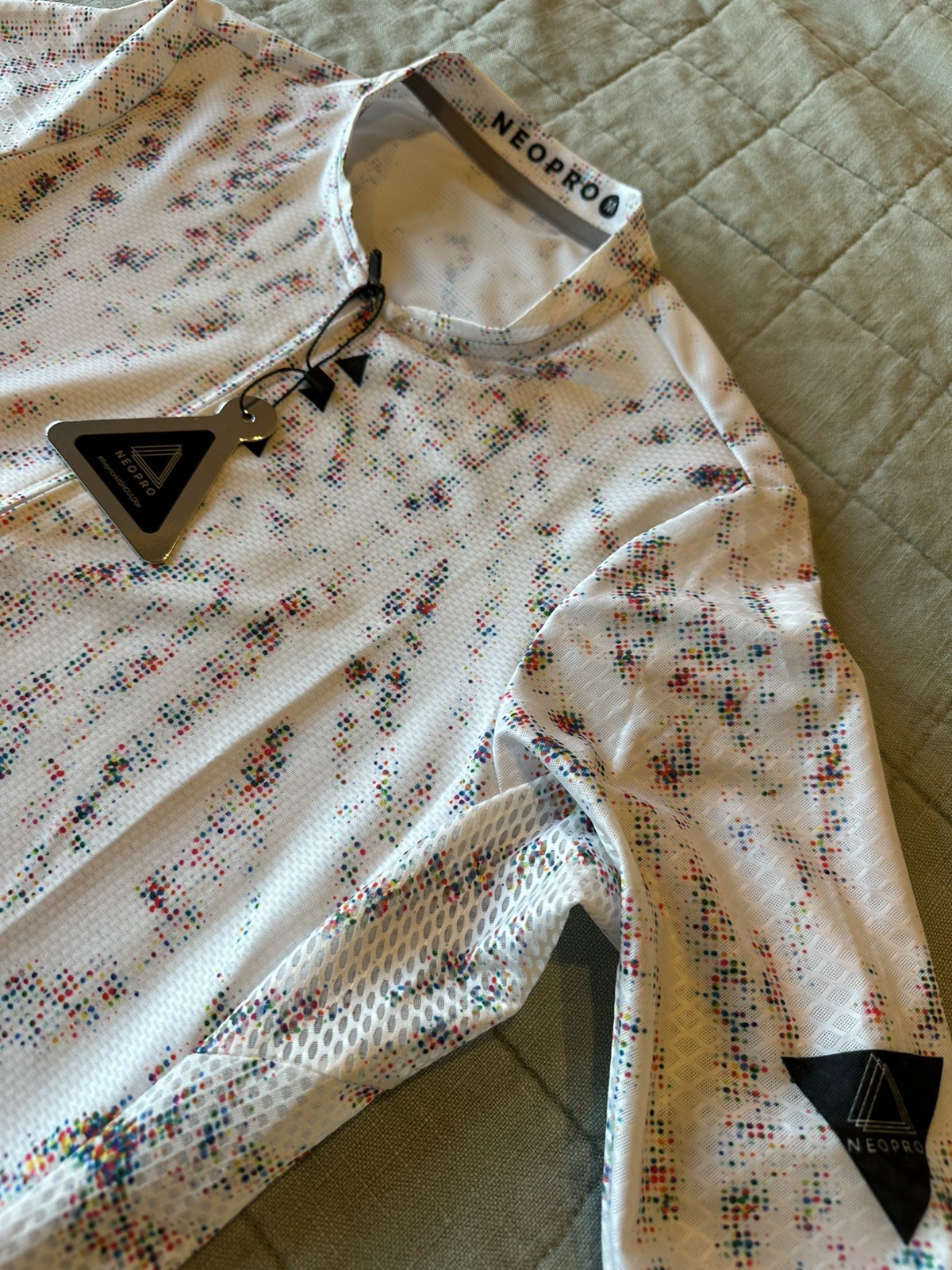 NEOPRO Cycling Jersey Mens M White Multicolor Short Sleeve Full Zip