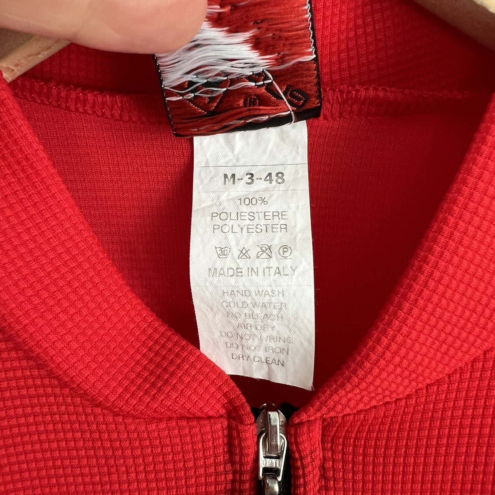 Giordana Men Cycling Vest Quarter Zip Red Large Lightweight Mesh Jersey Pockets