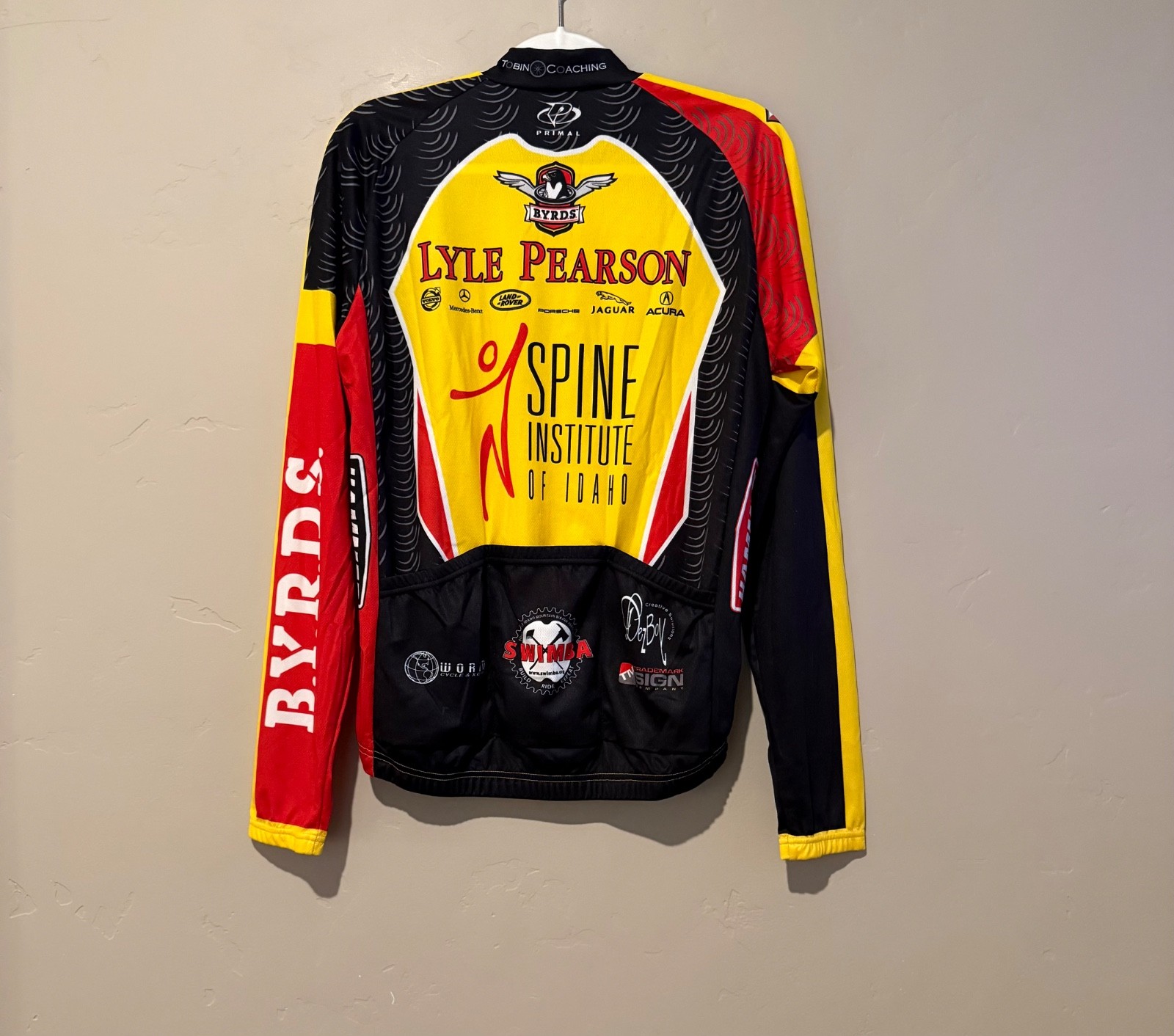 Primal BYRDS Lyle Pearson Cycling Jersey Mens Large Full Zip Long Sleeve Pockets