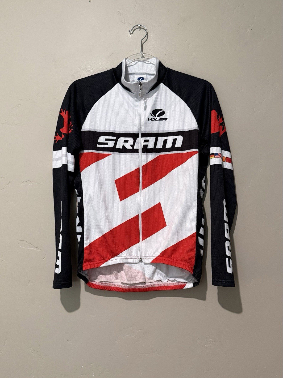 Voler SRAM Cycling Jersey Womens Medium White Pockets Full Zip World Bicycle