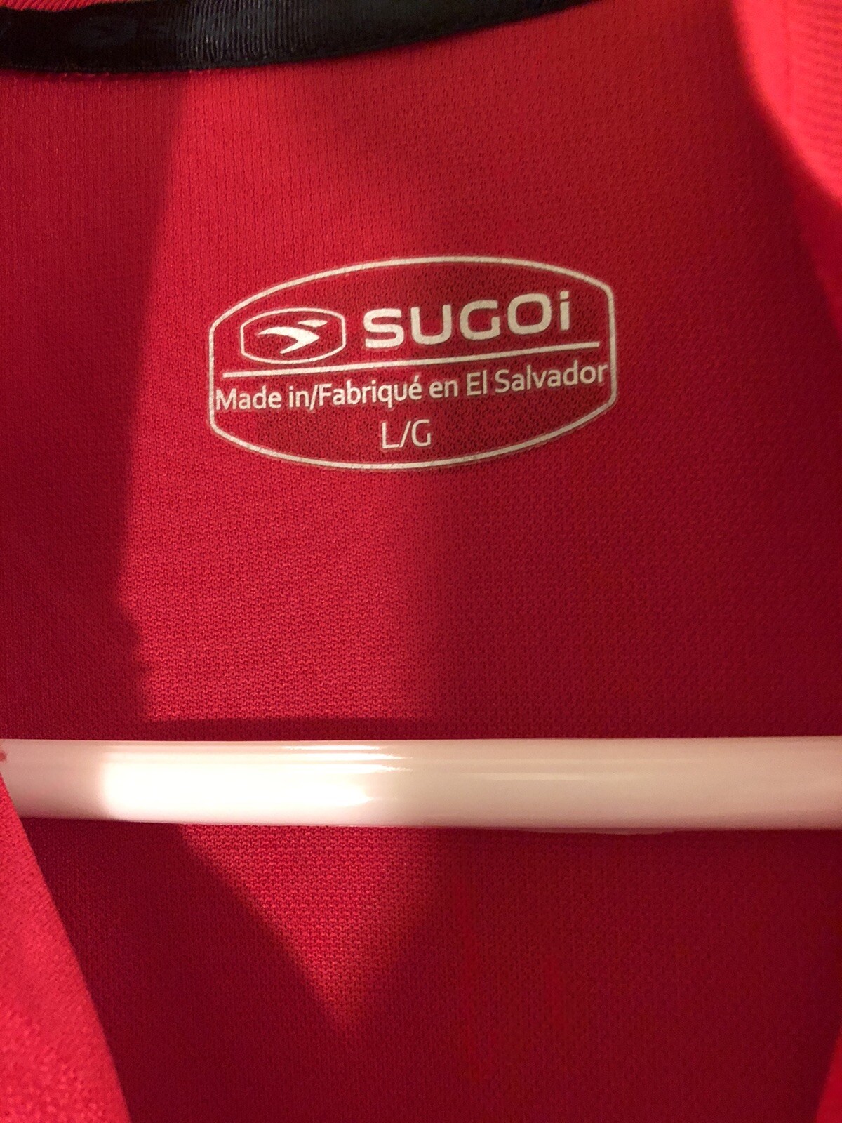 Sugoi Cycling Jersey Red Short Sleeve 3/4 Zip Shirt Large