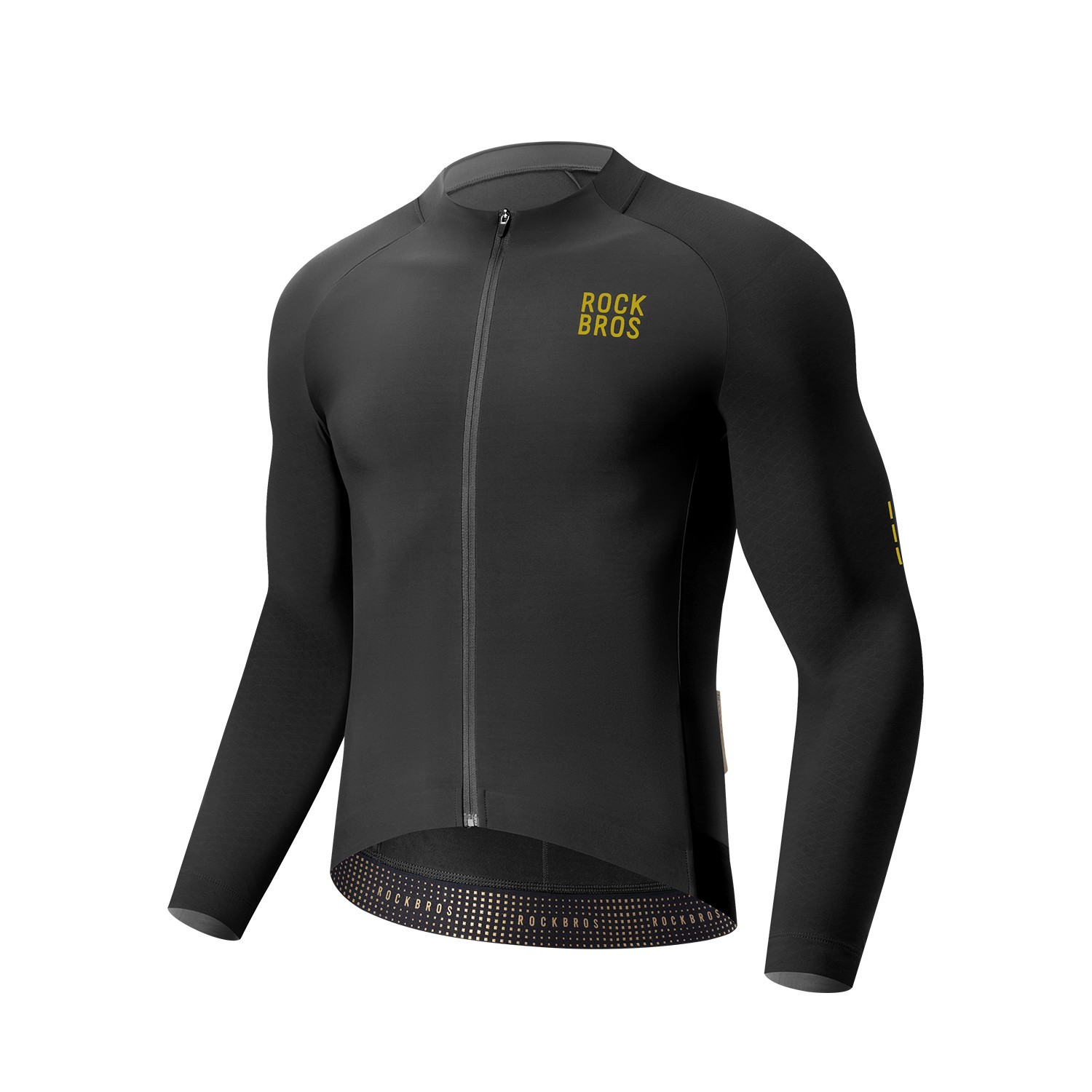 ROCKBROS Cycling Jersey Men’s Bike Shirt Long Sleeve Cycle Top with Pockets