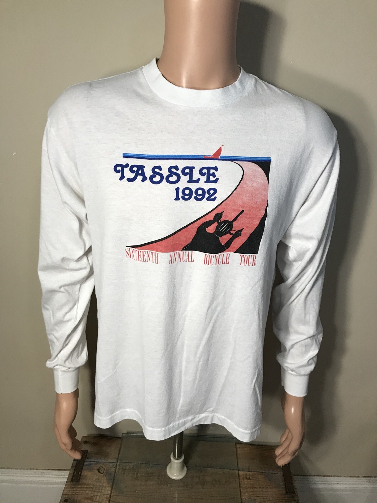 VINTAGE Tassle 1992 Bicycle tour 16th annual T-shirt single stitch 50/50 90s USA