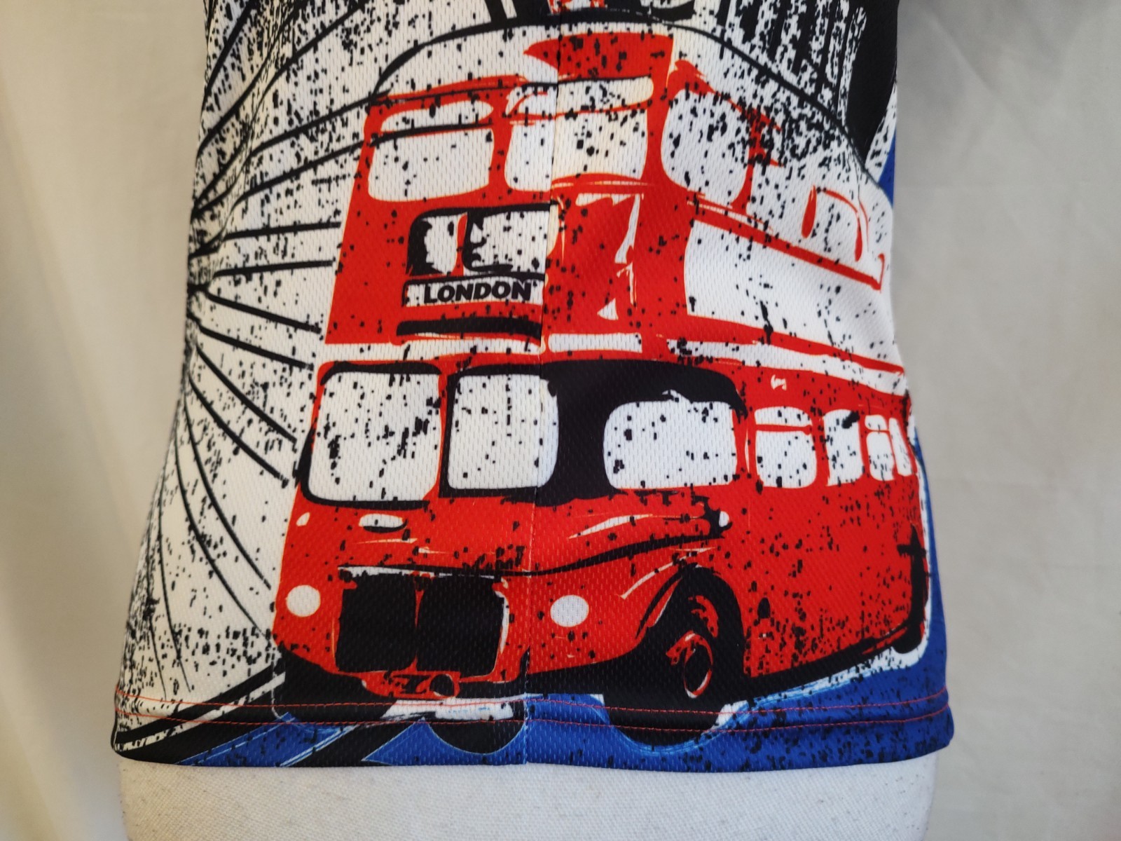 Primal Cycling Jersey Sport Cut London UK Print Big Ben Breathable 1/4 Zip Sz S