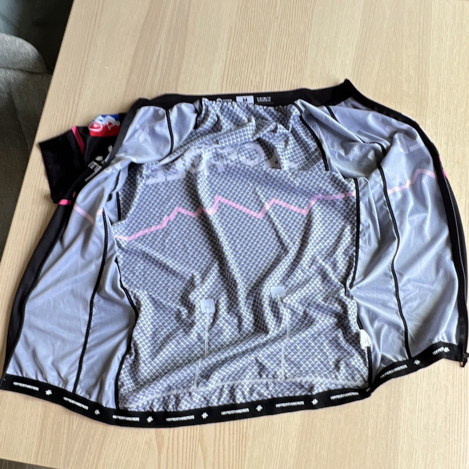Hyperthreads Men’s Cycling Jersey Full Zip Pockets Black/Pink Graphic M