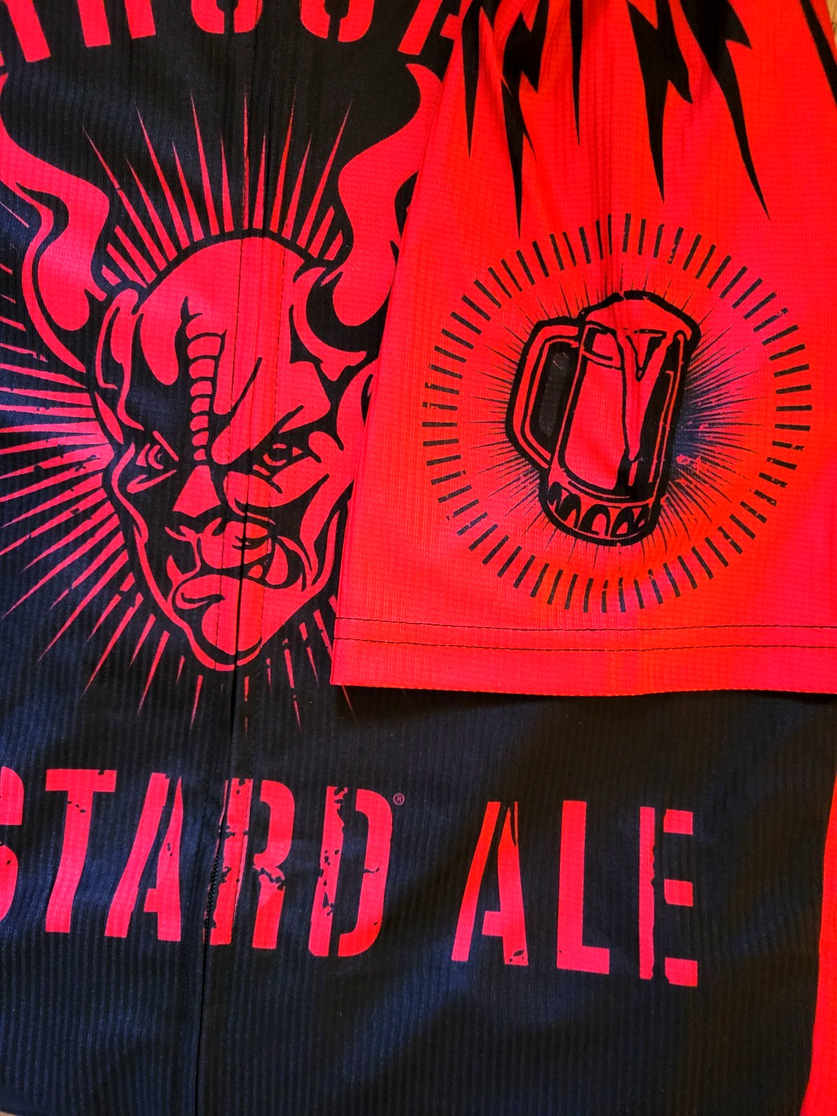 Arrogant Bastard Ale Cycling Jersey Large Full Zip Rear Pockets Free Shipping