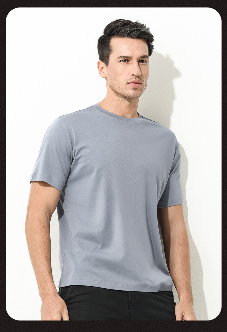 New Men’s Short Sleeve T-Shirt Antibacterial Casual Round Neck Base Shirt Summer