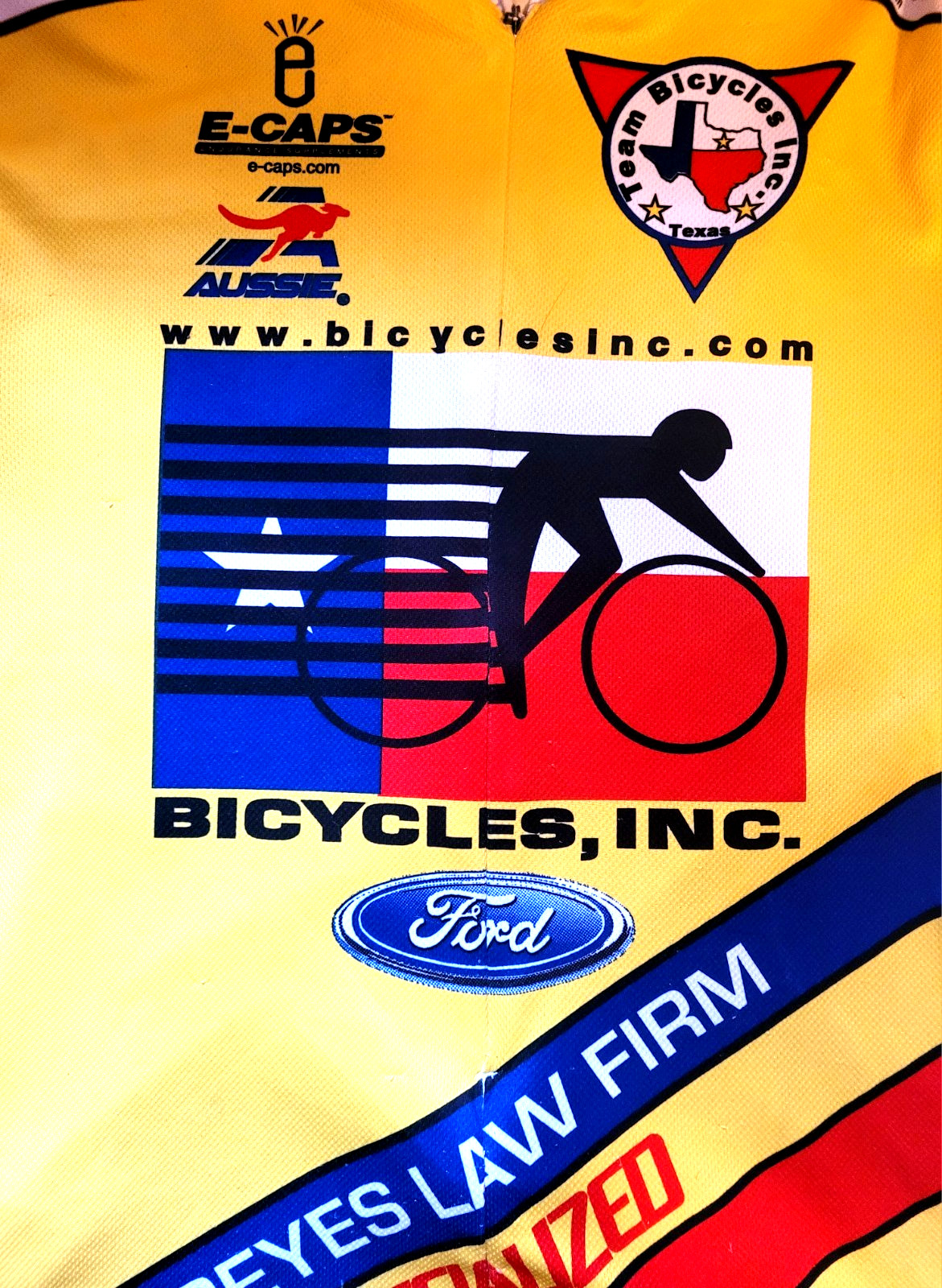 Team Bicycles Inc Texas Cycling Jersey XL 3/4 Zip Rear Pockets Free Shipping