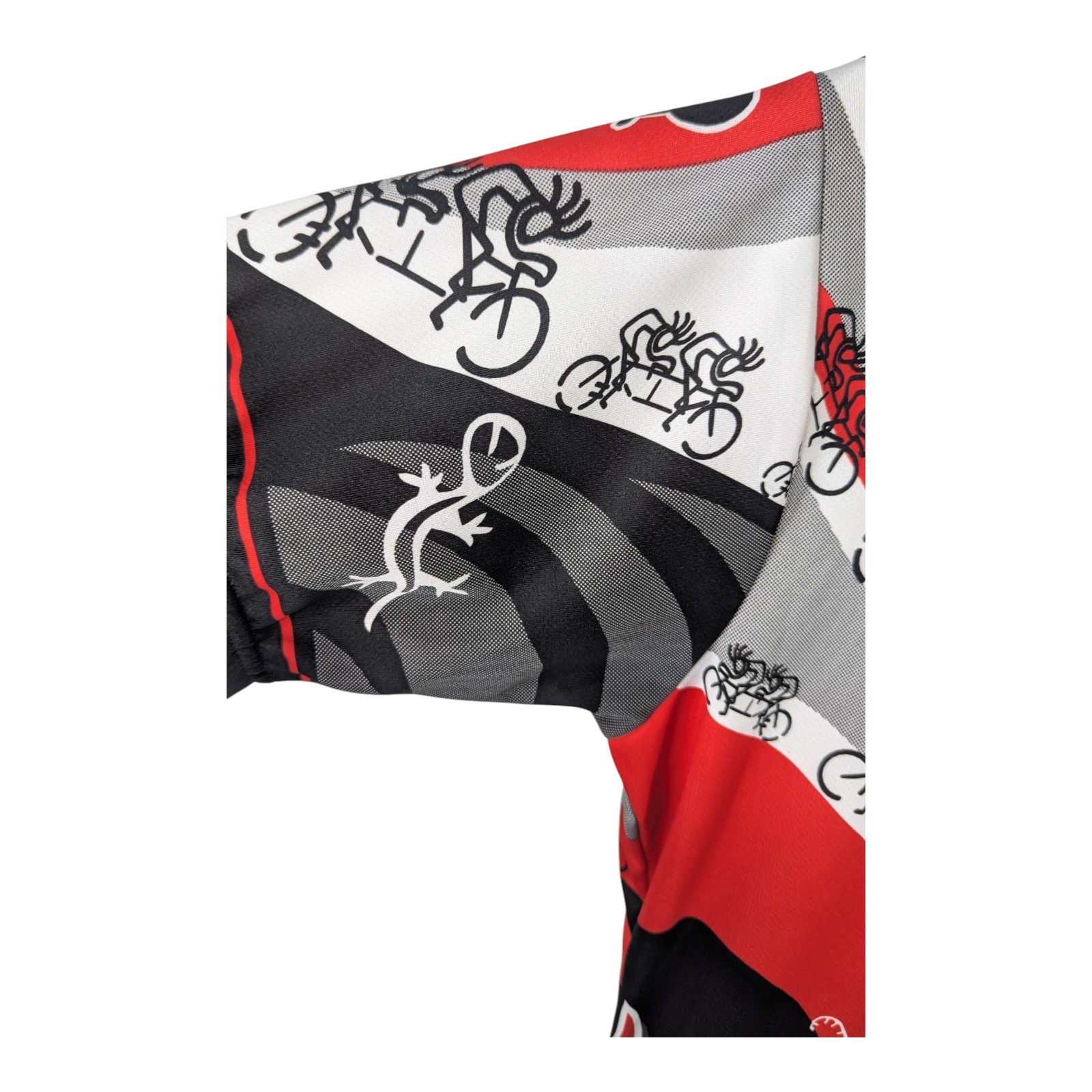 Kucharik Cycling Jersey Mens Large Red Black Native American Art Aztec Apache