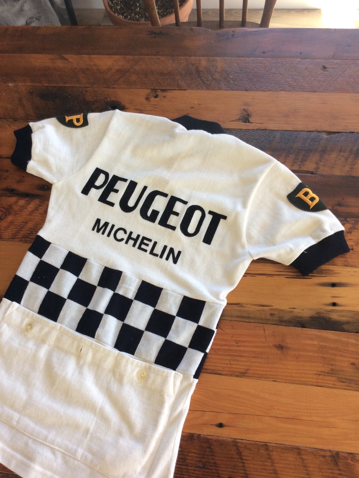 Vintage 1966-67 Peugeot Michelin Eddy Merckx Era cycling jersey Wool M