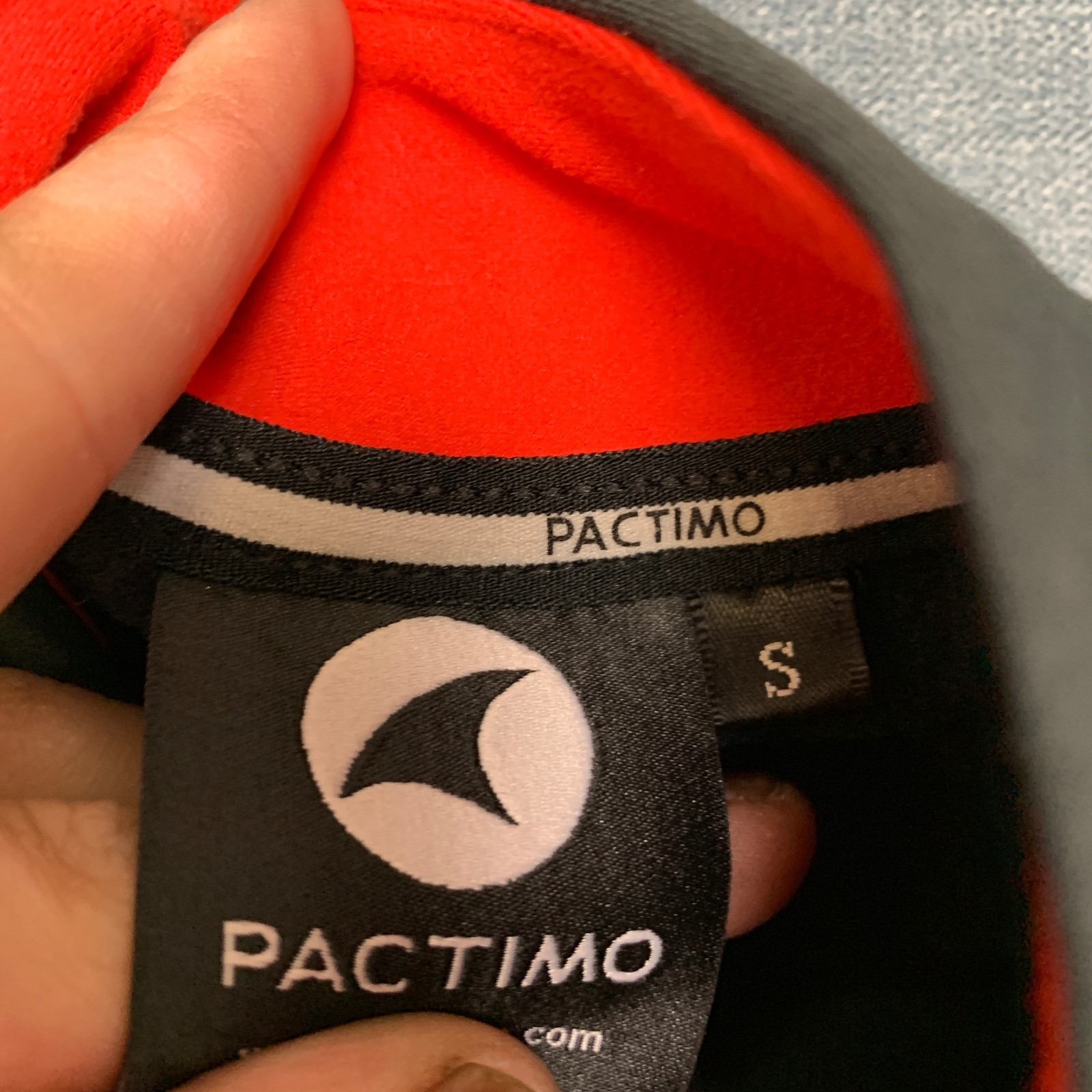 Pactimo Cycling Jersey Mens Small Black Red Raglan Sleeve Mock Neck Full Zip