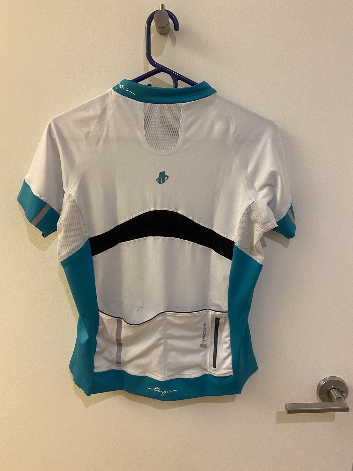Hincapie Women’s George Signature Jersey Cycling Top Size Large White & Teal