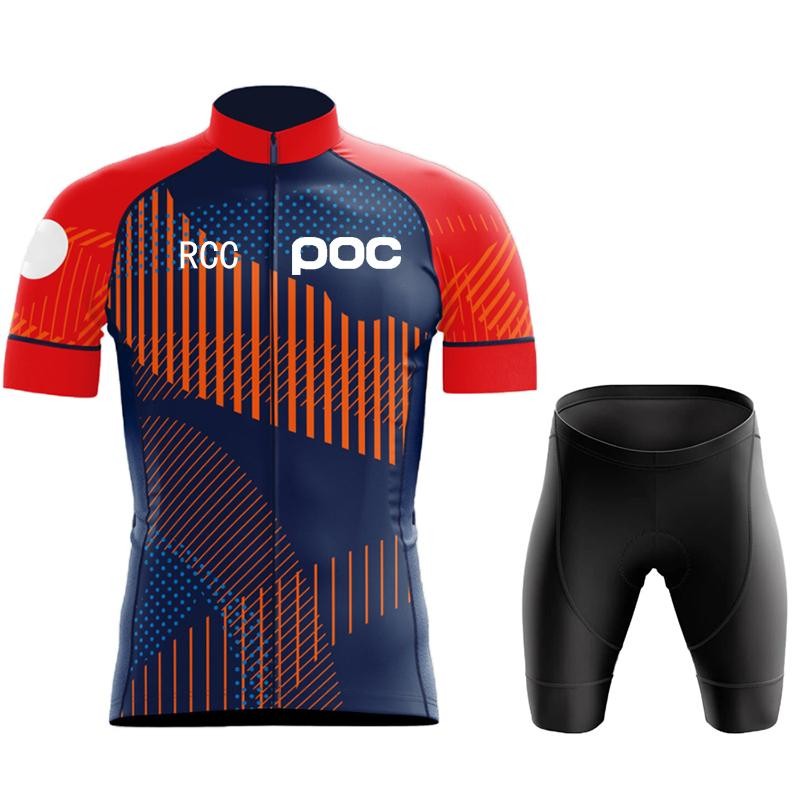 2026 RCC POC Cycling Jersey Set Men Short Sleeve Breathable Summer Bike Kit