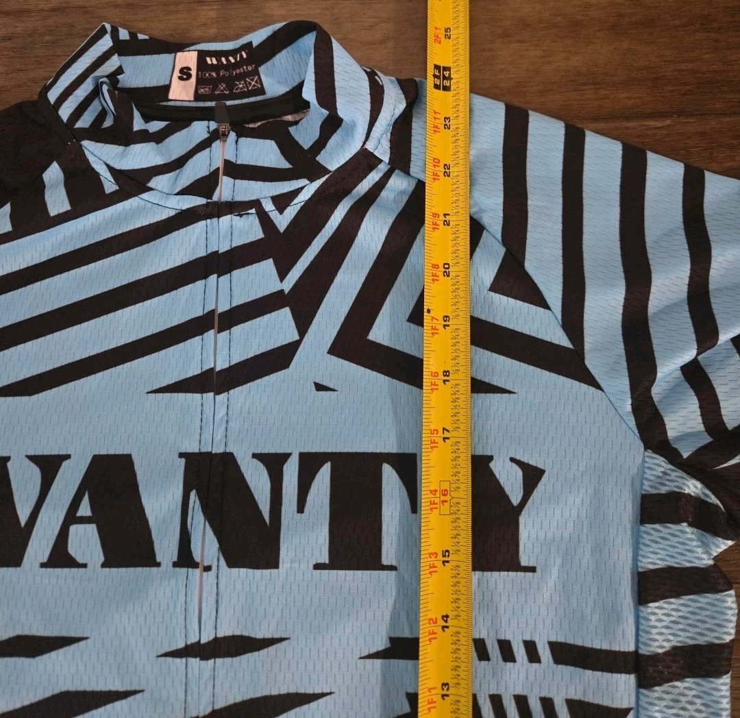 WANTY Pro Cycling Team Jersey – 100% Polyester Breathable Fabric – Size S – Blue