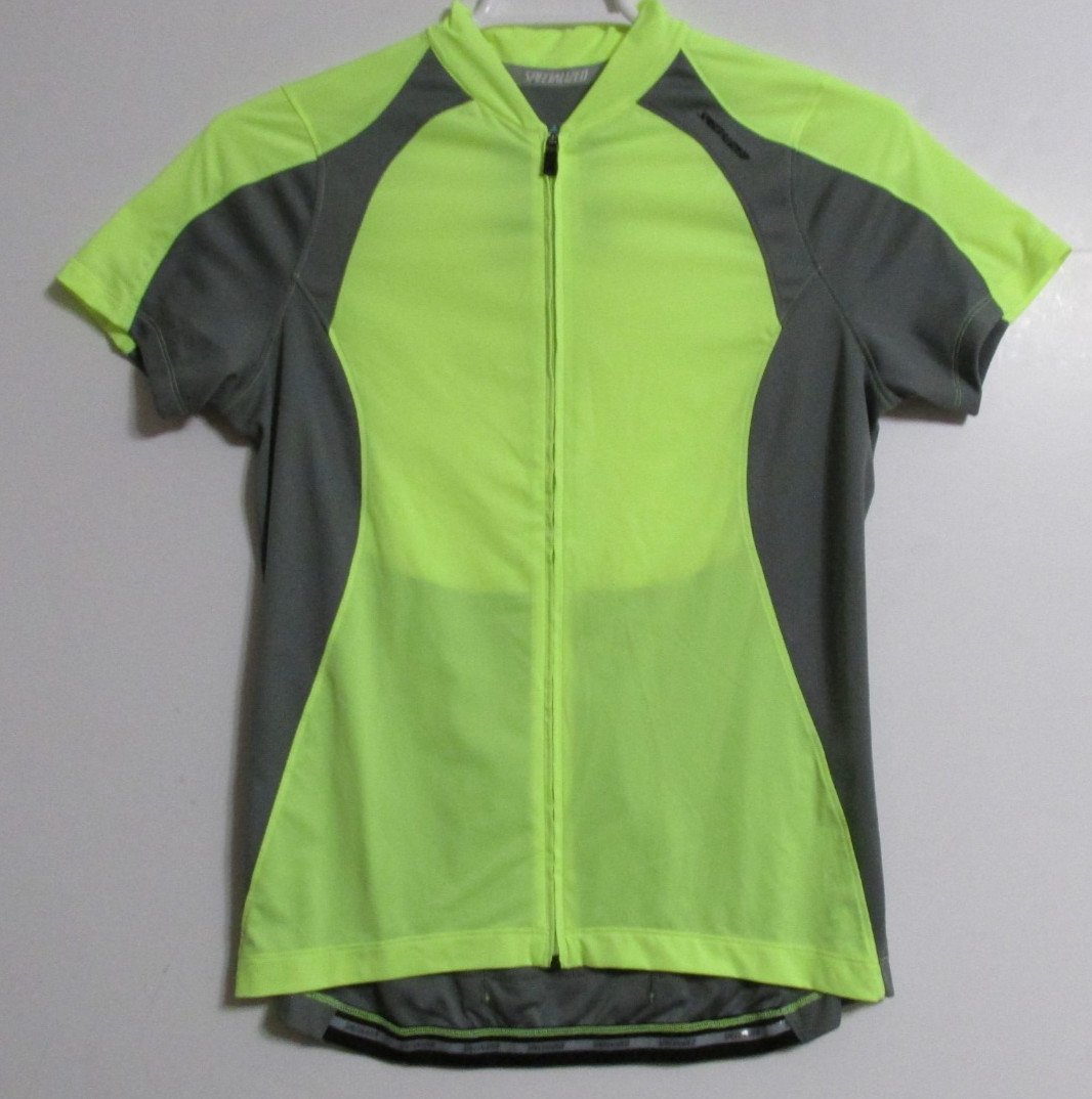 Women’s Specialized Full Zip Lightweight Cycling Jersey Yellow/Gray Size Large